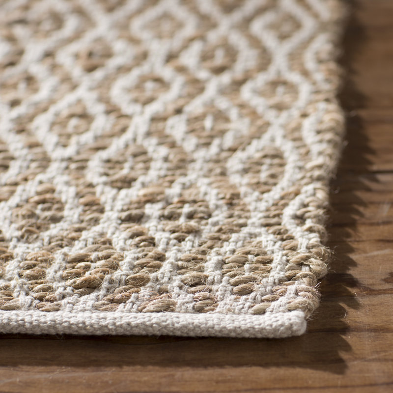 Tapis en jute / coton tissé à la main Arria, Rectangle 3 pi x 5 pi