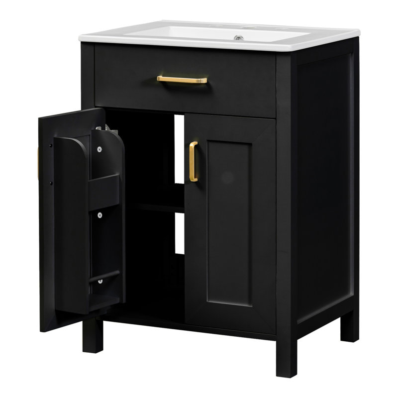 Meuble-lavabo luxueux avec lavabo en céramique et fabrication durable pour des salles de bain élégantes
