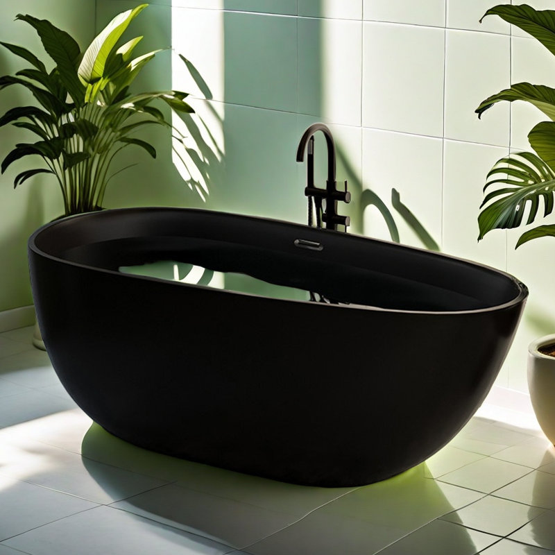 62.99 x 31.5 Bathtub, Black