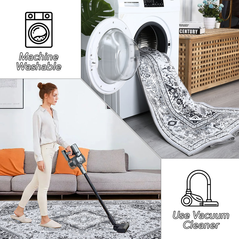Tapis Joshual avec envers antidérapant, Rectangle 5 pi x 7 pi