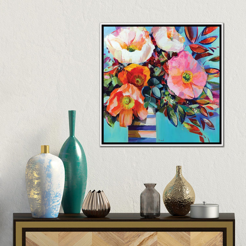 Floral Shock - reproduction d'art murale - toile encadrée, H 18 po x l 18 po, Toile à cadre flottant sans passe-partout