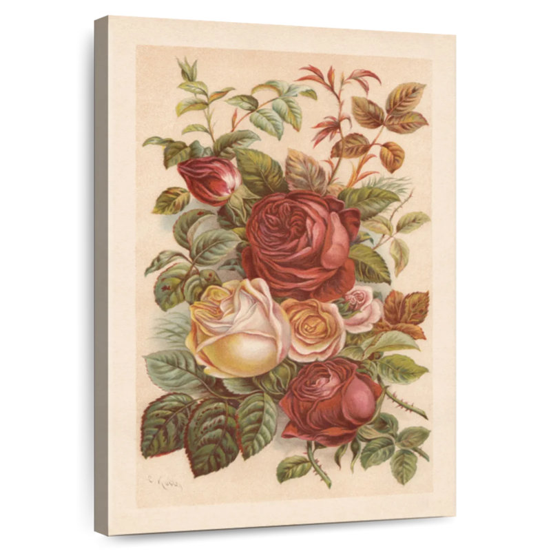 Chromolitographie Harnek Roses, H 51 po x l 34 po