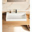 Lavabo de salle de bain mural rectangulaire à surface solide 36 po x 18 po blanc mat avec trou pour robinet. Spacieux pour les thèmes de bain modernes. Caractéristique de pierre de résine. Installation facile pour les salles de bain.