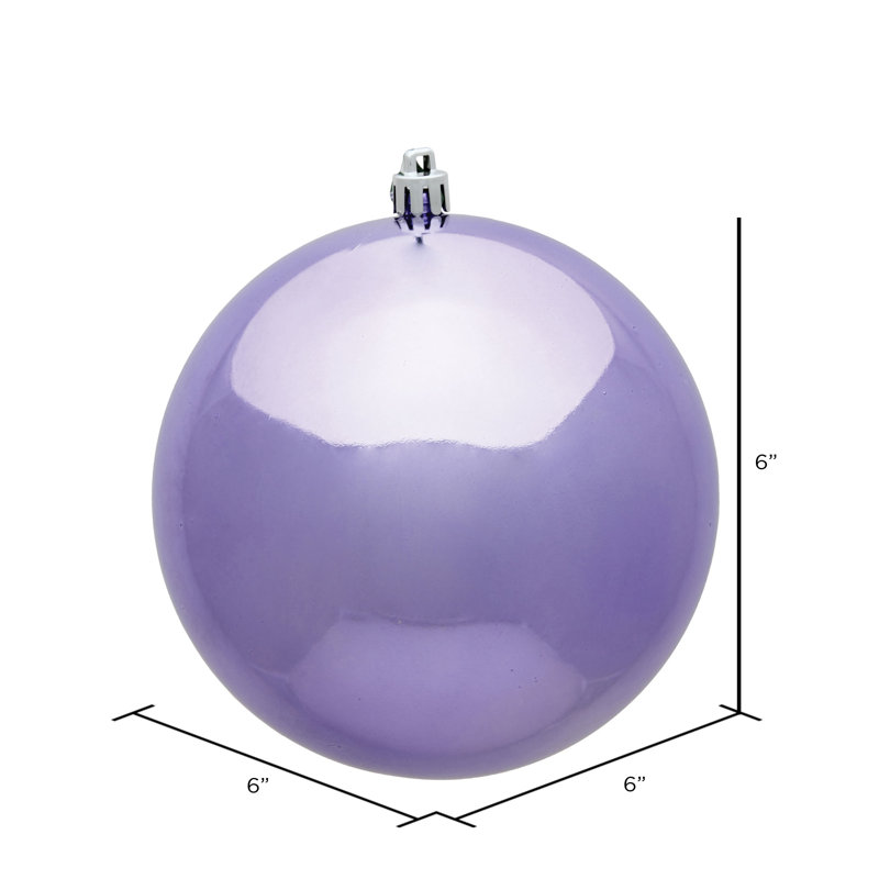 Décoration de boule décorative des Fêtes, H 6 po x l 6 po x P 6 po, Lavande brillant