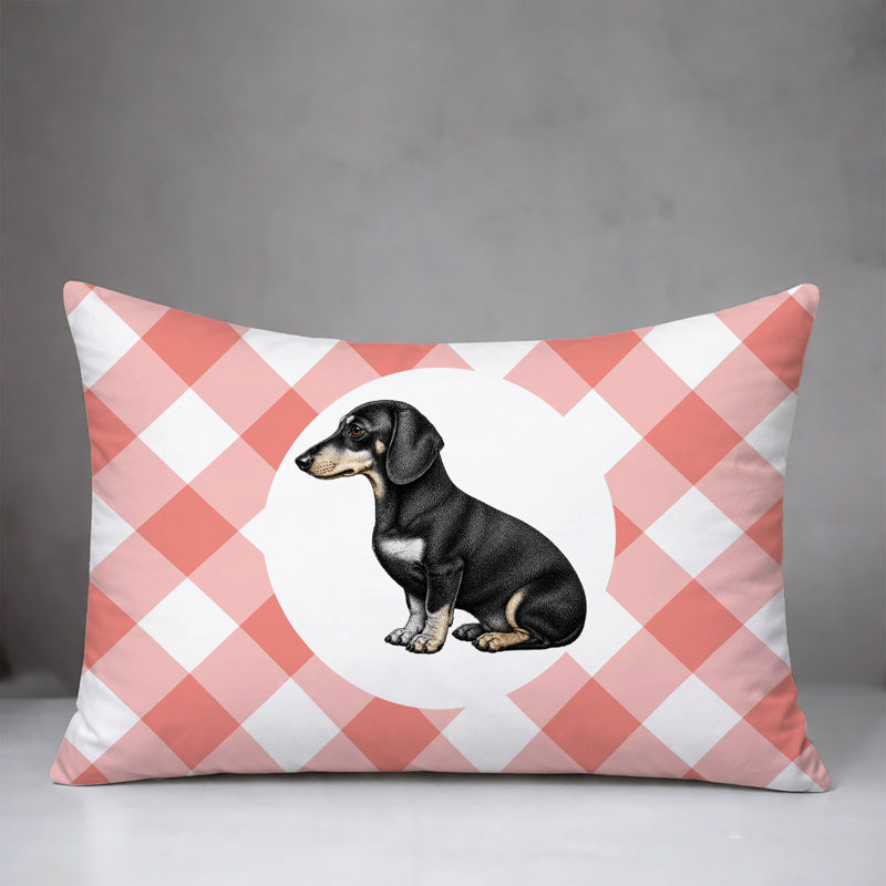 Coussin réversible intérieur / extérieur Dachshund Dog, 20 po x 14 po, Pêche