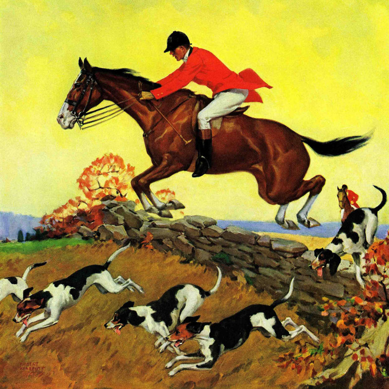 « fox hunter » par robert keareote, reproduction d’art sur toile tendue, H 32 po x l 32 po x P 1,5 po