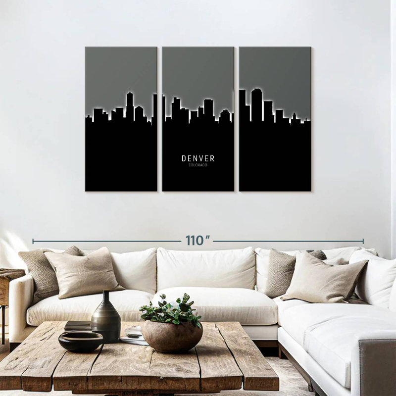 Denver Colorado Skyline VI, H 48 po x l 74 po