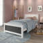 Lit plateforme en bois blanc-609516705