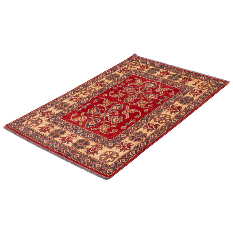One-of-a-Kind 4'2" X 6'2" New Age Wool Area Rug in Red