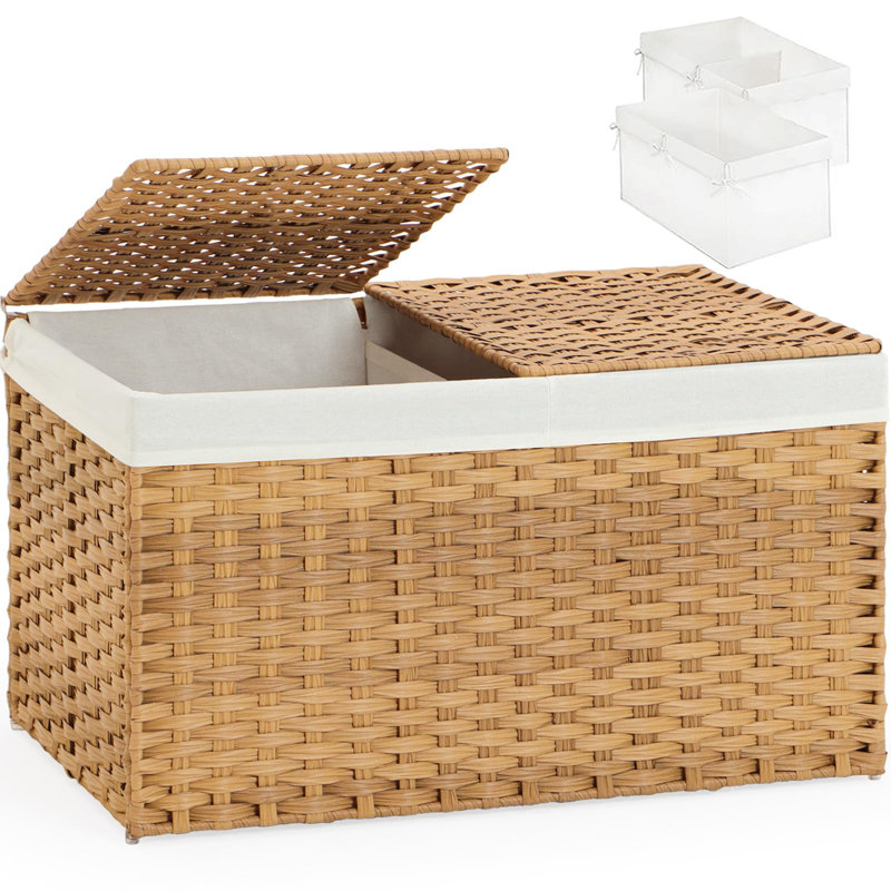 Storage Basket With Lid Rattan Woven Storage Baskets
