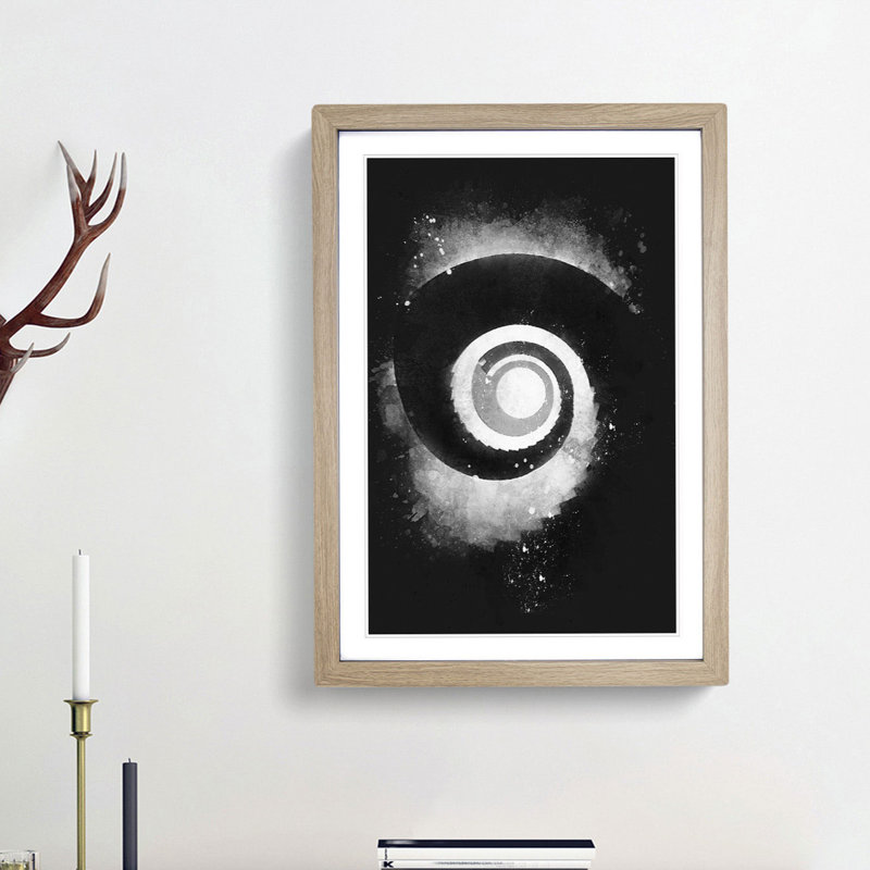 Spiral Staircase Abstract - Picture Frame Painting Print, 63cm H x 45cm W x 2cm D, Oak Framed