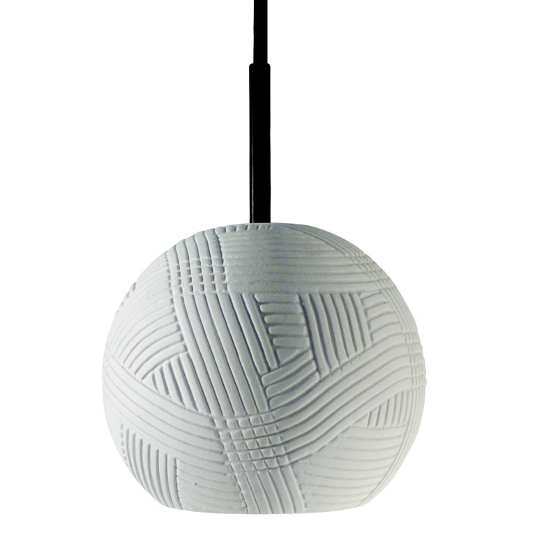 Luminaire suspendu sphère 1 lumière DEL Sherburn, Bisque