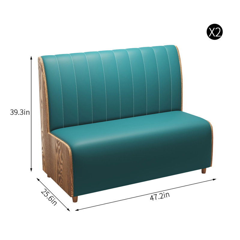 Stylish Simple Restaurant Cafe Bench Faux Leather Upholstered Bench