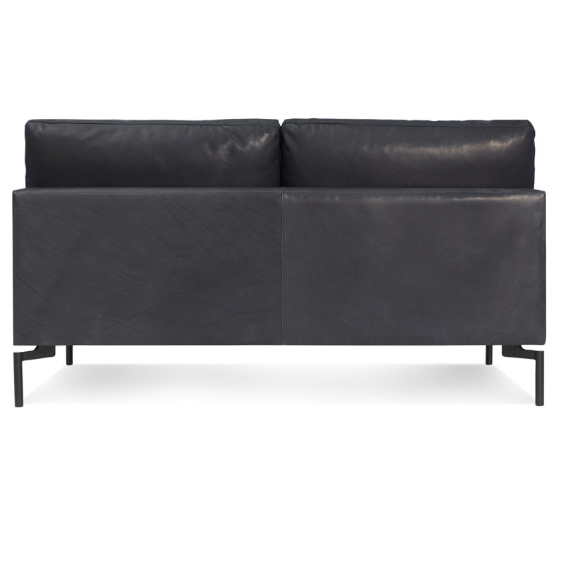 New Standard Upholstered 60'' Loveseat, Maharam Meld in Panda Polyester Blend, Black