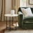 3-Piece Modern 2-Tone Living Room Table Set With Oval Coffee And Round End Tables