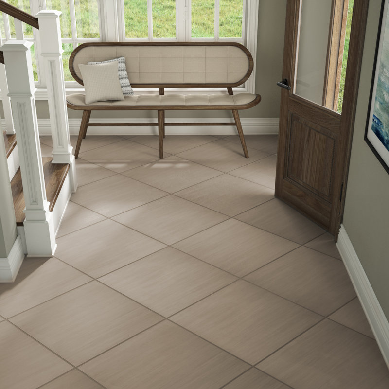 Refinery 24'' W x 24'' L Porcelain Singular Tile, Dove