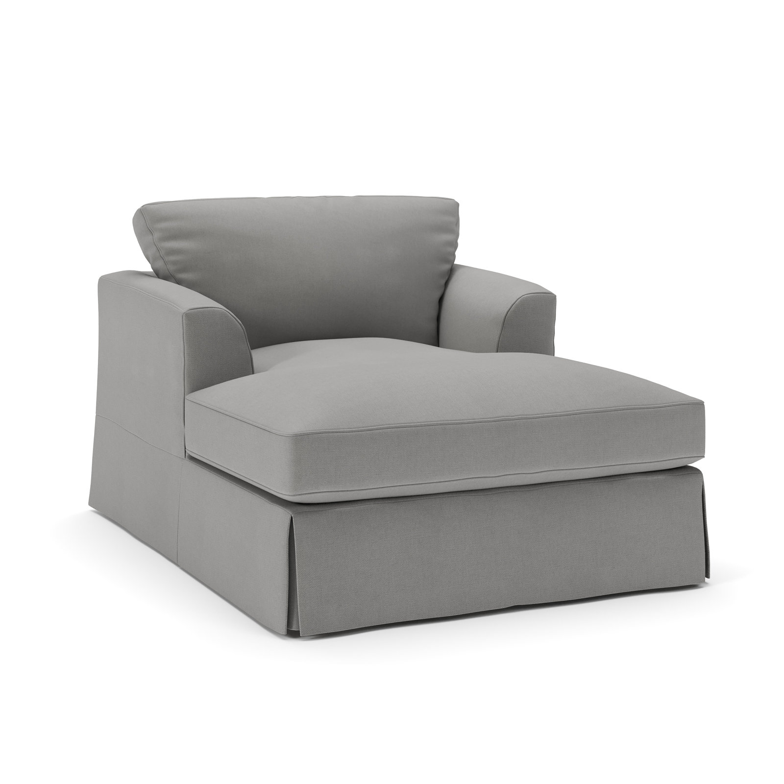 Lucia Upholstered Chaise Lounge, Bayou Light Gray Canvas
