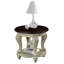 Table de bout ronde 22 pouces deux tons, canapé en bois massif avec tablette, table de coin de salon facile à assembler, beige et plateau espresso