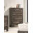 Rustic Four-Drawer Tall Chest in Brown Gray Finish, Perfect for Organized Bedroom Storage and Stylish Decor.-1349723553