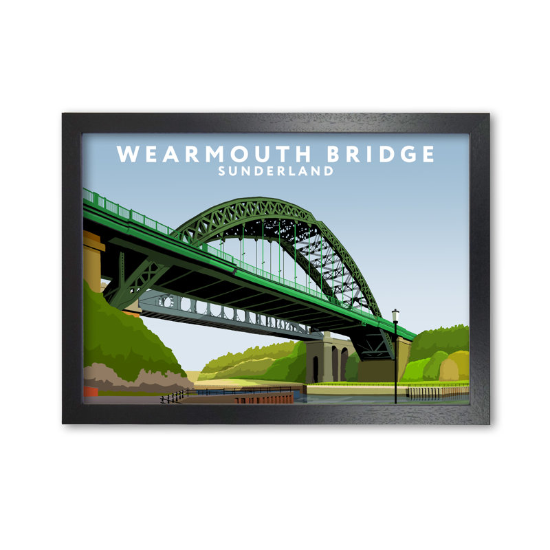 Wearmouth Bridge Sunderland by Richard O'Neill - Print, Black, 594 cm H x 814 cm W