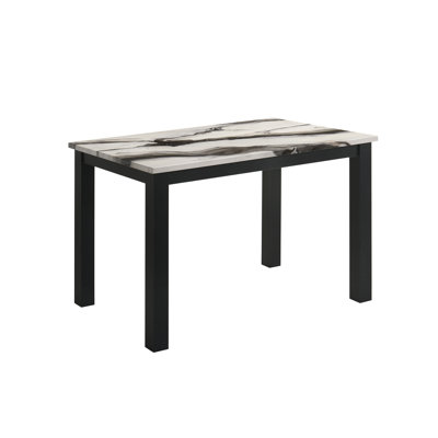 Table de salle à manger rectangulaire en faux béton avec finition gris anthracite