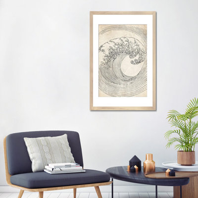 Croquis de vague zen rétro