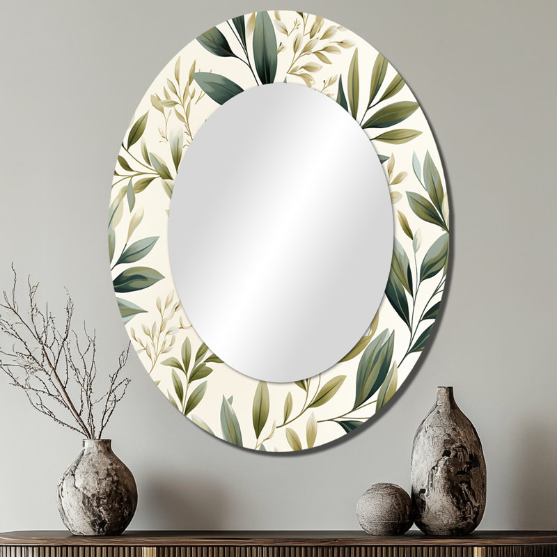 Miroir mural Tranquil Leaves - vert, 40 po x 30 po