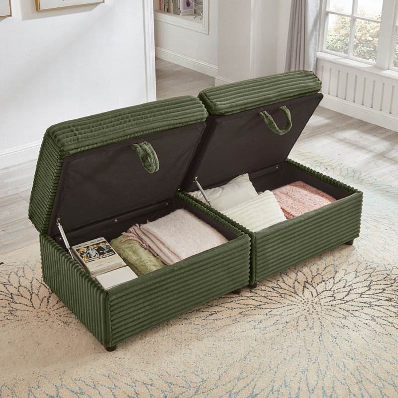 Canapé avec repose-pieds Fluffy, Green