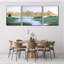 Majestic Mountain Trio, Large Yellow-Green Canvas Set