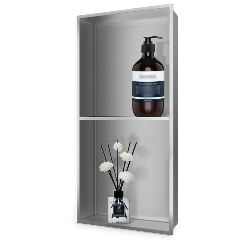 D Shampoo - Soap Standard Double Niche, Brushed Nickel