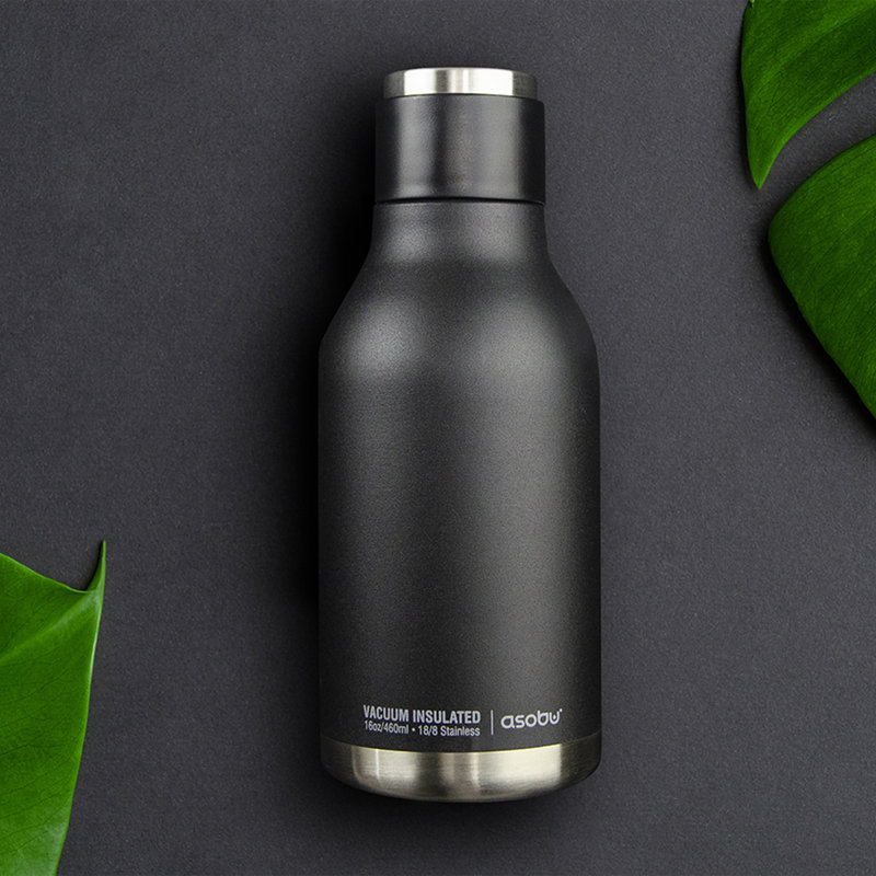Asobu Vacuum Insulated Stainless Steel Travel Mug, Black