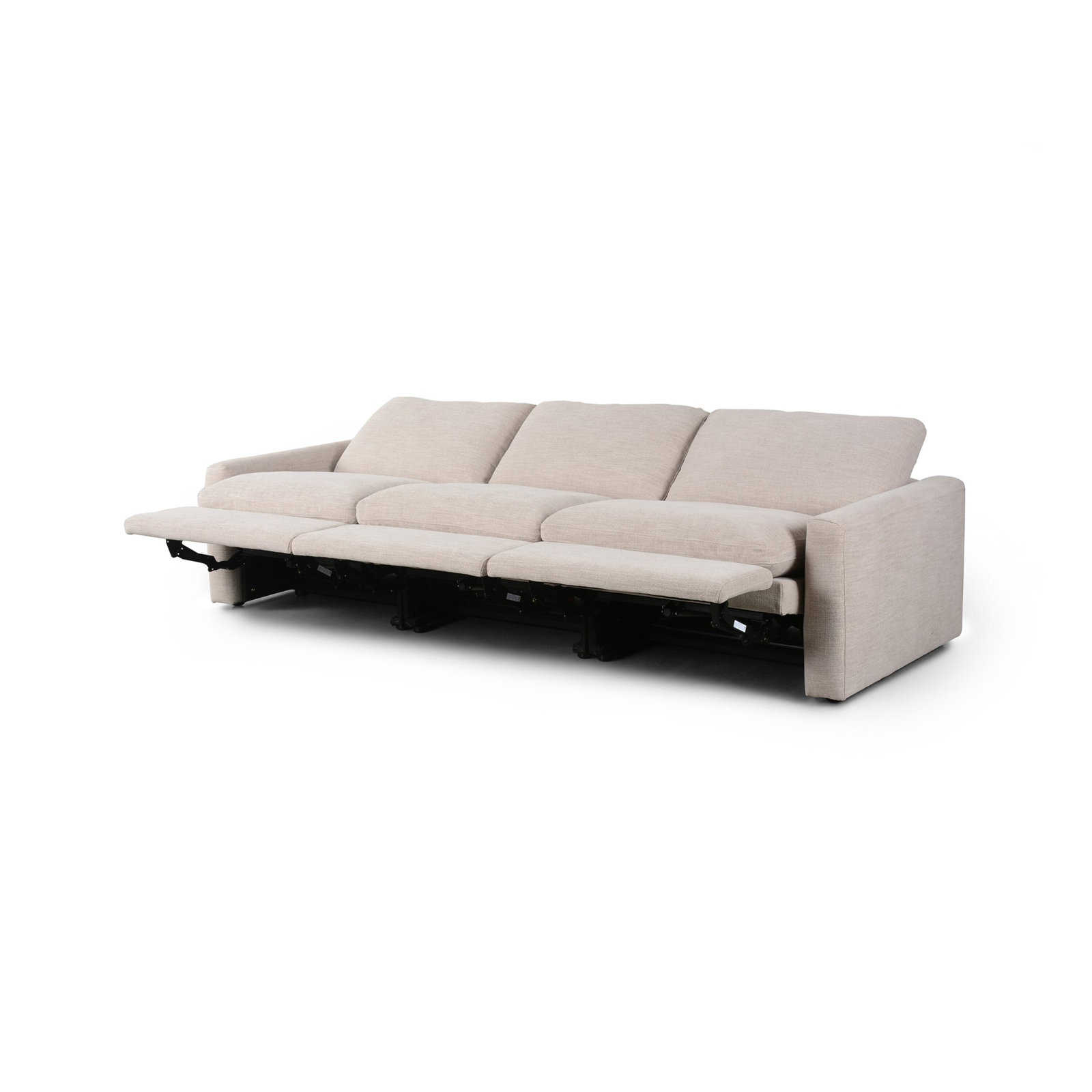 Downing 111'' Upholstered Sofa, Laken Stone Performance Weave