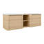 Meuble-lavabo mural avec lavabo en céramique blanche et tablettes de rangement et 2 portes à fermeture en douceur, emballage KD-373694821
