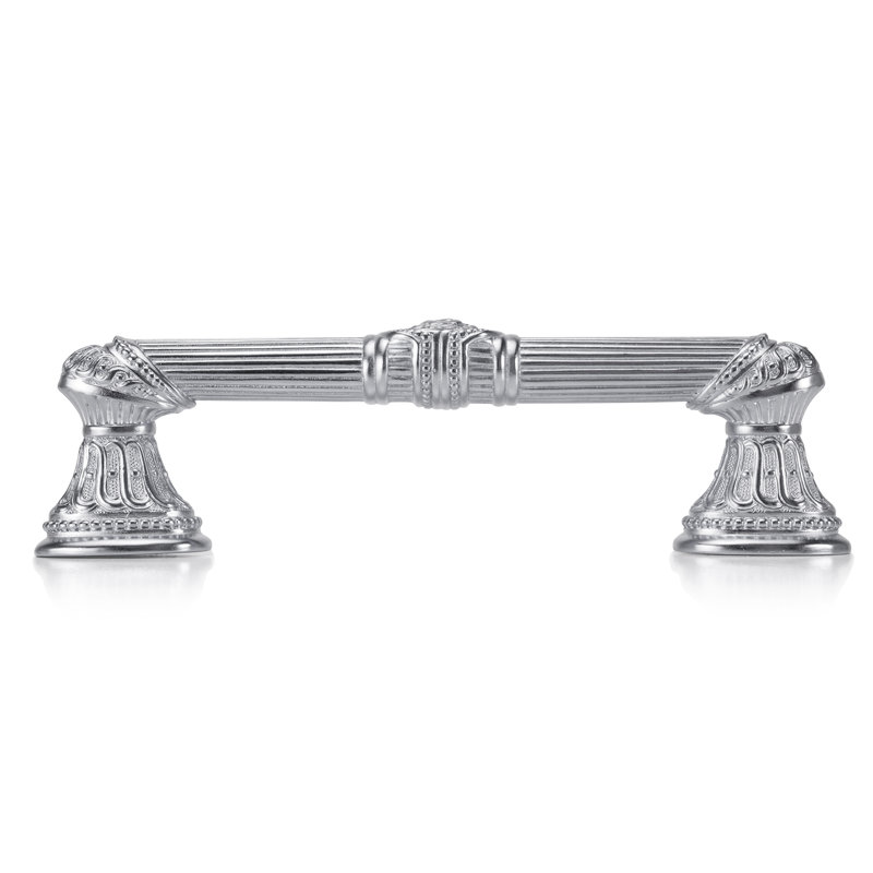 edgar berebi empire 6 inch center to center pull with vertical lion motif in matte black plate