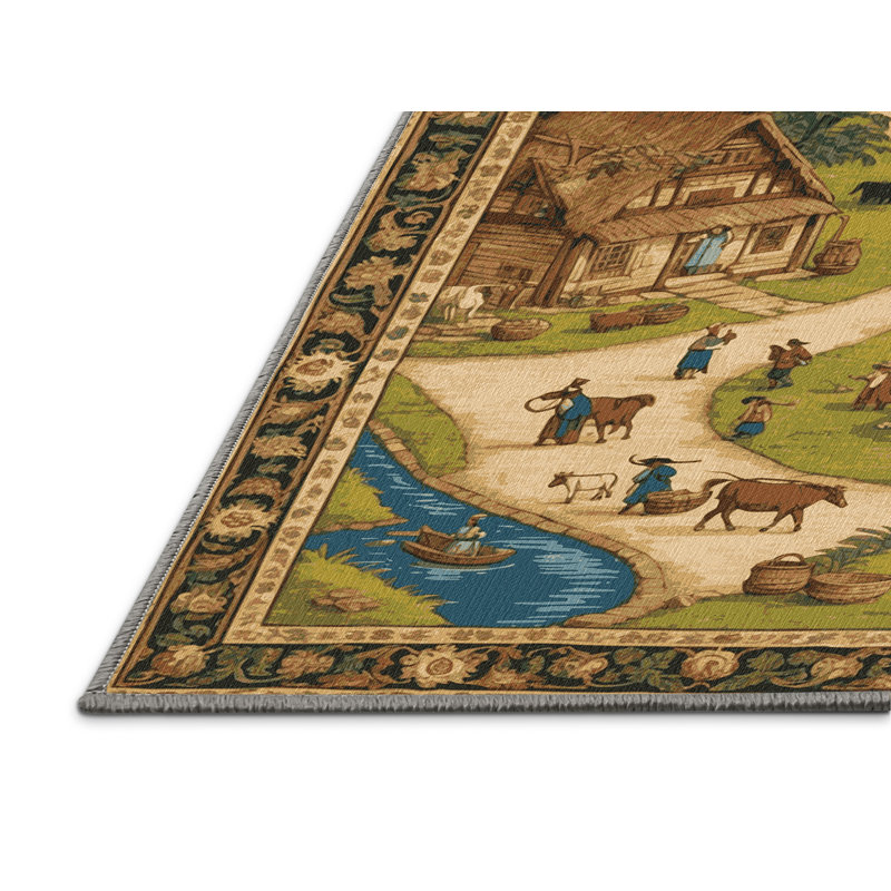 Tapis brun lavable à la machine, Rectangulaire 8 pi x 12 pi
