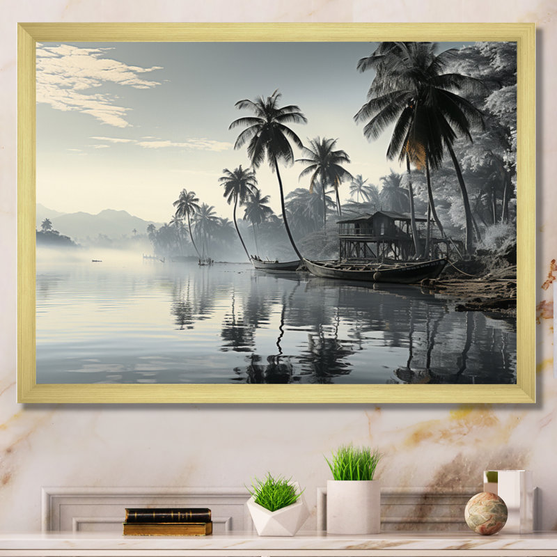 «Dominicain dominicain matin», reproduction sur toile, H 12 po x l 20 po x P 1 po, Encadrement doré