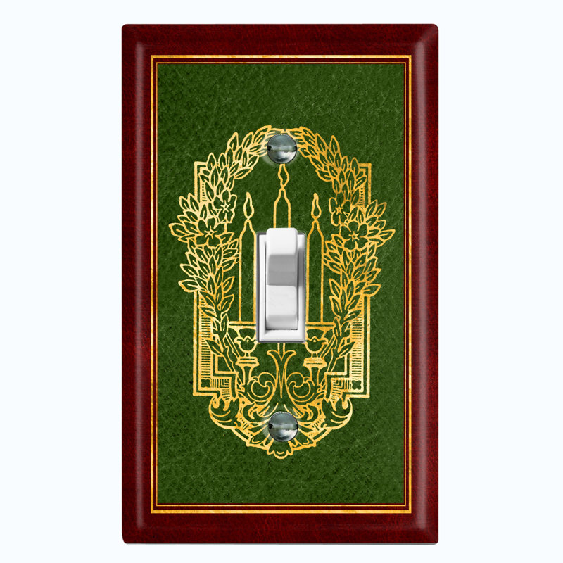 Plaque murale d'interrupteur à bascule à 1 couronne Elegant Candles, Vert