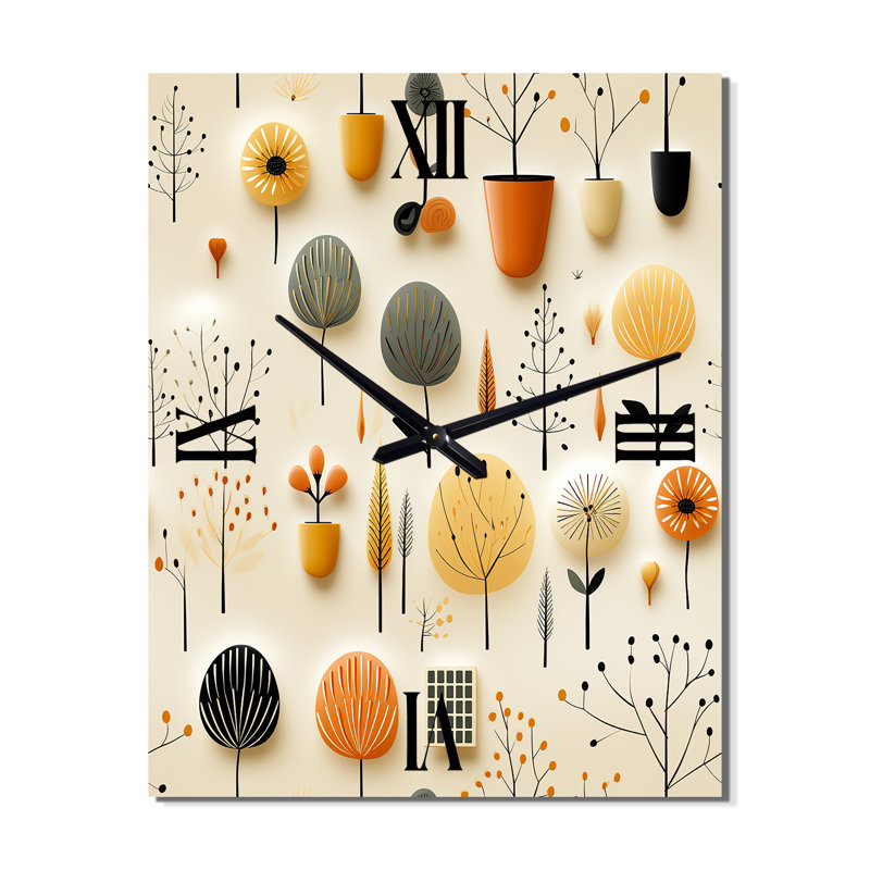 Janaijah - Horloge murale abstraite Mid-Century, Petit