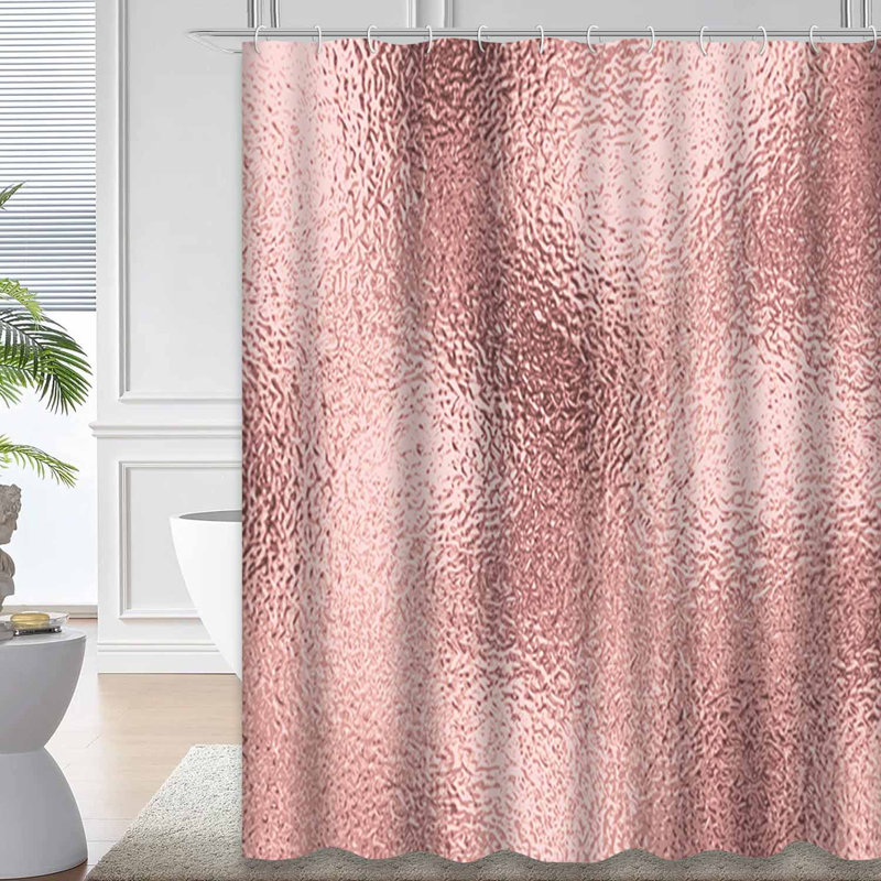 Rideau de douche avec 12 crochets Rose Sparkle, L 72 po x l 84 po