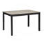 Ensemble de salle à manger noir / naturel en bois 5 pièces, table de salle à manger 48 pouces avec chaises d'appoint rembourrées en tissu gris 4 pièces, ensemble de salle à manger moderne