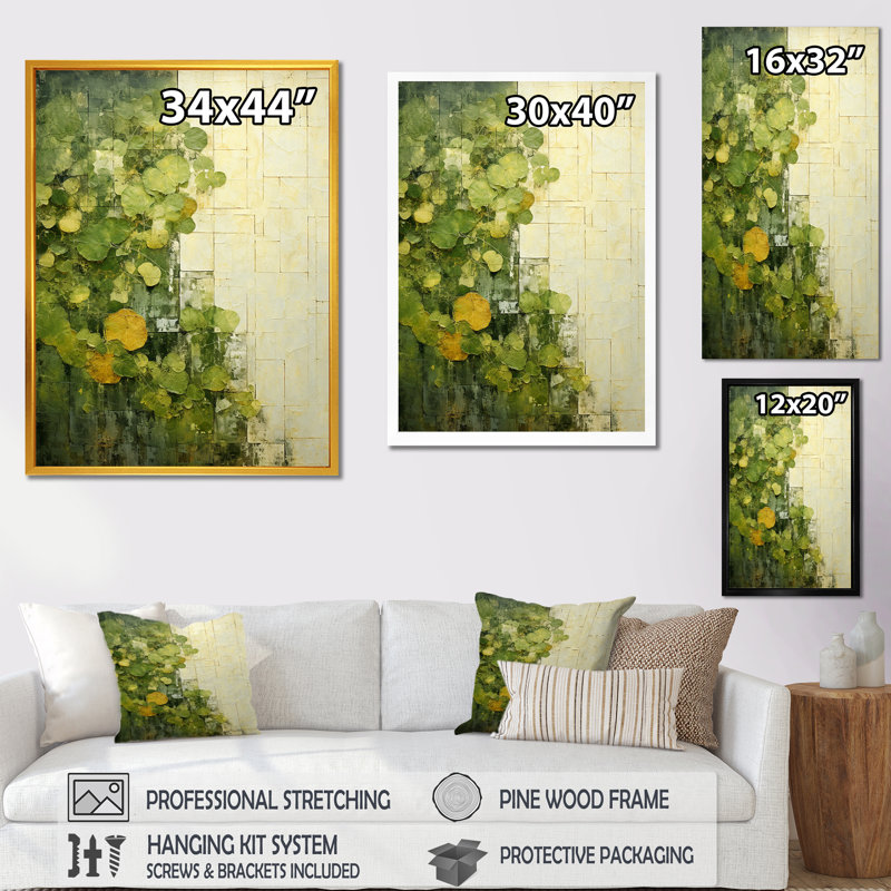 Plantes vertes écologiques Symphony I - Botanicals, art mural, Toile tendue, H 60 po x l 28 po