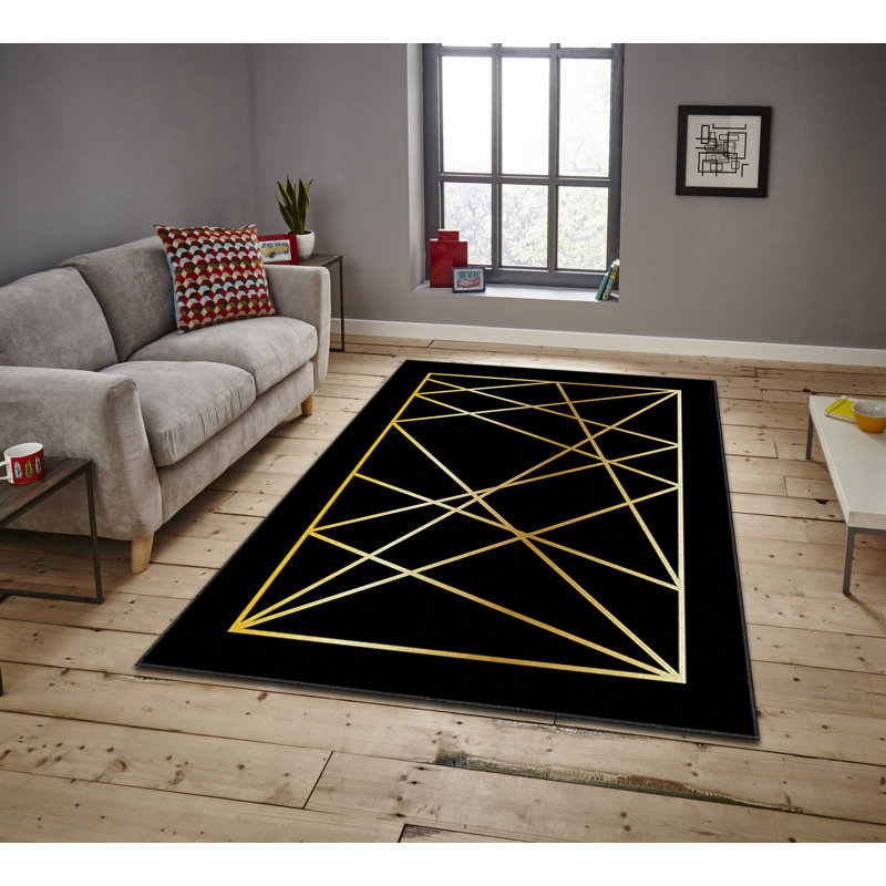 Luxurious Velvet Area Rug, 4.6 x 7.2 Feet | 100% Polyester, 740 g/m² | Non-Slip Felt Dot Underside, Machine Washable | Digital Print Design, Easy to Clean, Perfect for Living Room & Bedroom Décor