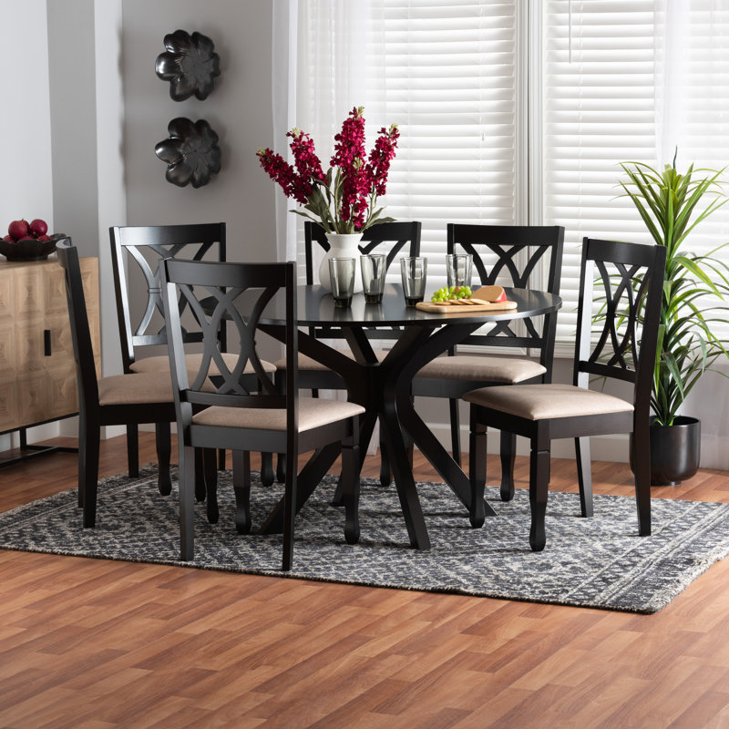 Ensemble repas pour 6 personnes Lavoie, Espresso, Beige/Espresso, Espresso