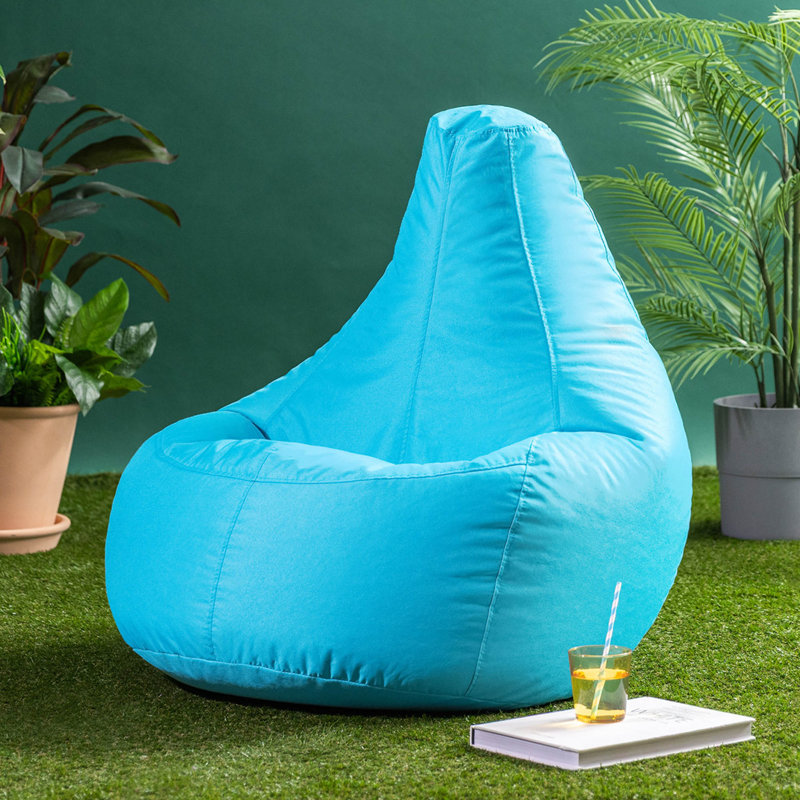 Kids Highback, Gamer Indoor-Outdoor Bean Bag, Aqua Blue