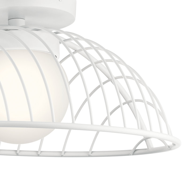 Plafonnier semi-encastré à dôme en cage 18 po Braith, Blanc
