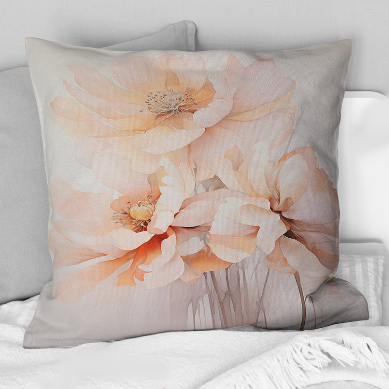 Crème orange abstrait Still Lifes - Coussin décoratif imprimé Abstract Lifes