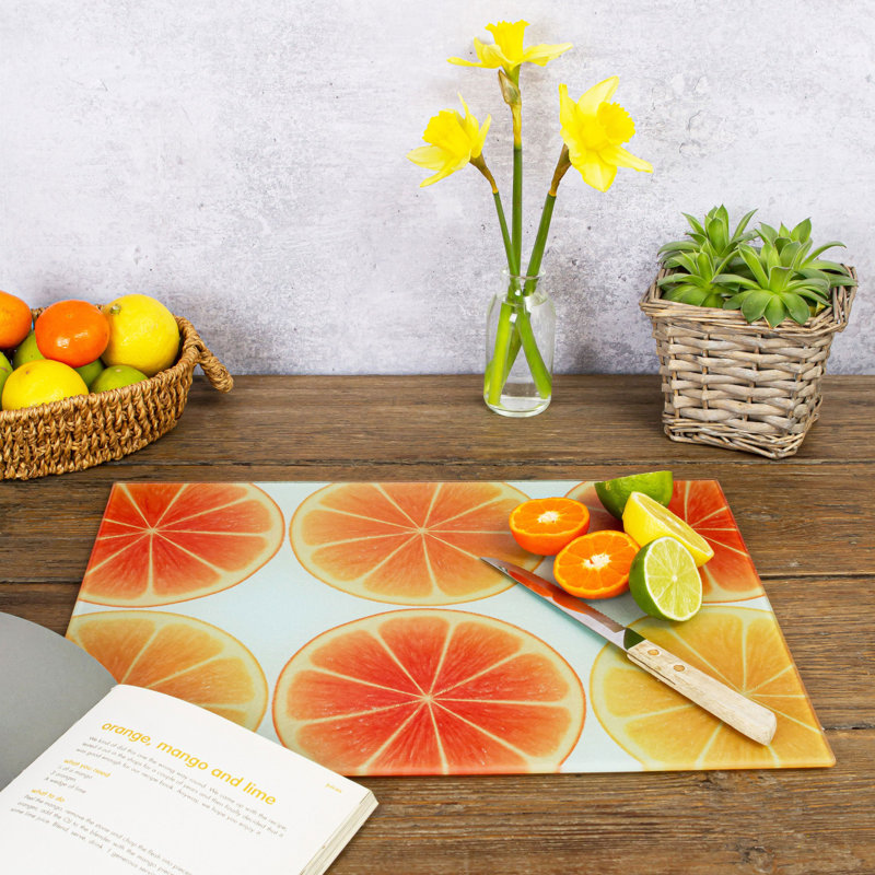 Tulips Print By William Morris Pattern  Glass Chopping Board