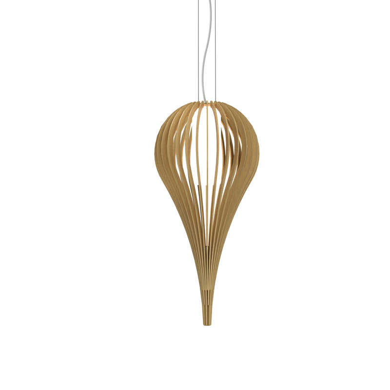 Luminaire suspendu unique à 1 lumière Cache, H 17,72 po x l 10,63 po x P 10,63 po, Or biologique