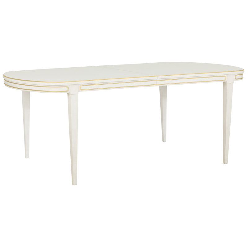 Camille Extendable Oval Solid Wood Dining Table, Linen