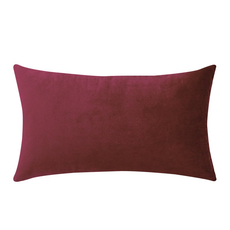 Velvet Reversible Throw Pillow, Wine Red, No